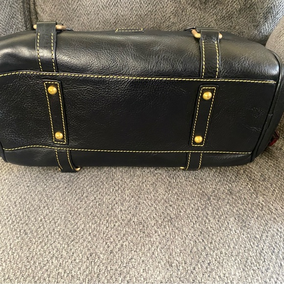 Dooney & Bourke Black Florentine Leather Satchel with Gold Hardware - Picture 5 of 8